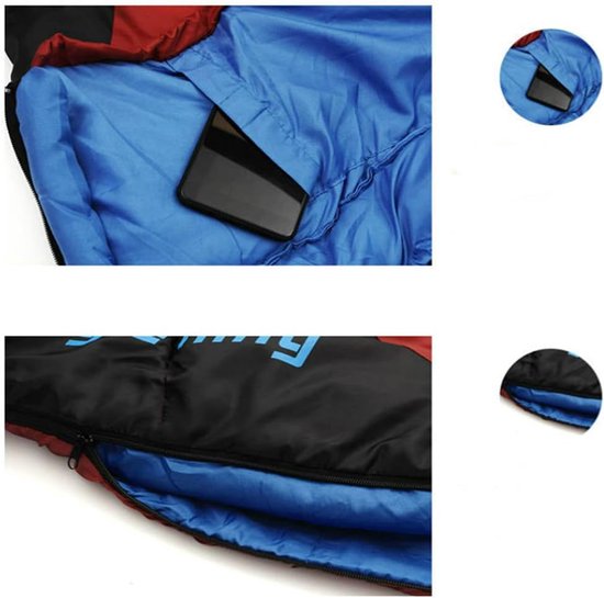 Draagbare Slaapzak - Mummie model - Kamperen en reizen - Waterbestendig en warm - 230 x 80 cm - Militair Groen — afbeelding 3