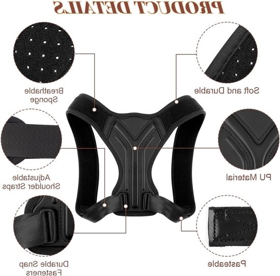 Posture Corrector voor Mannen en Vrouwen, Verstelbare Schouderbanden voor een Rechte Houding en Rugsteun — afbeelding 2