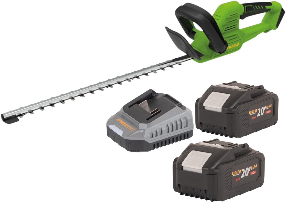Procraft PZA26bb accu-heggenschaar 20 V 550 mm borstelloos + 2x accu 8,0 Ah + oplader