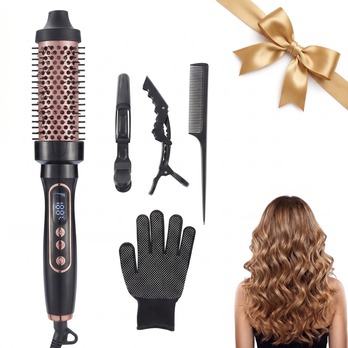 Fokelyi - Thermal Brush - Krultang - Krulborstel - 38 mm – 10 Sec Opwarming - 5 Warmtestanden