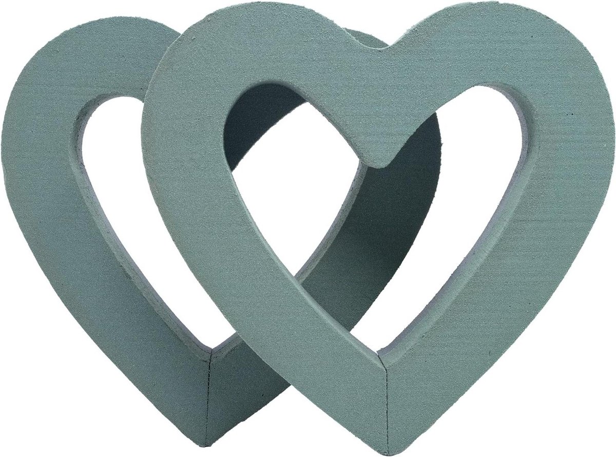 Bloemstuk Harten - Steekschuim Frames - Bloemschikken - Waterbestendige Bodem - 24 cm - Groen