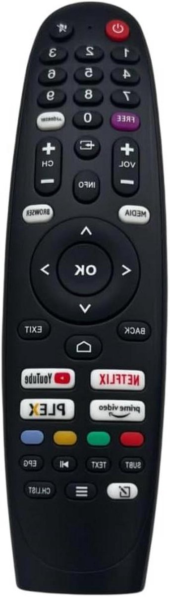 Universele Afstandsbediening - Smart TV Bediening - TV Zenders Wisselen - Directe Compatibiliteit - Compact Formaat - Zwart