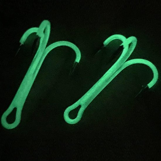 40 Stuks Glow-in-the-Dark Drievoudige Haakset voor Nachtvissen met Opbergdoos - Perfect voor Zoet- en Zoutwater, Vissen, Hengelsport Accessoires — afbeelding 2
