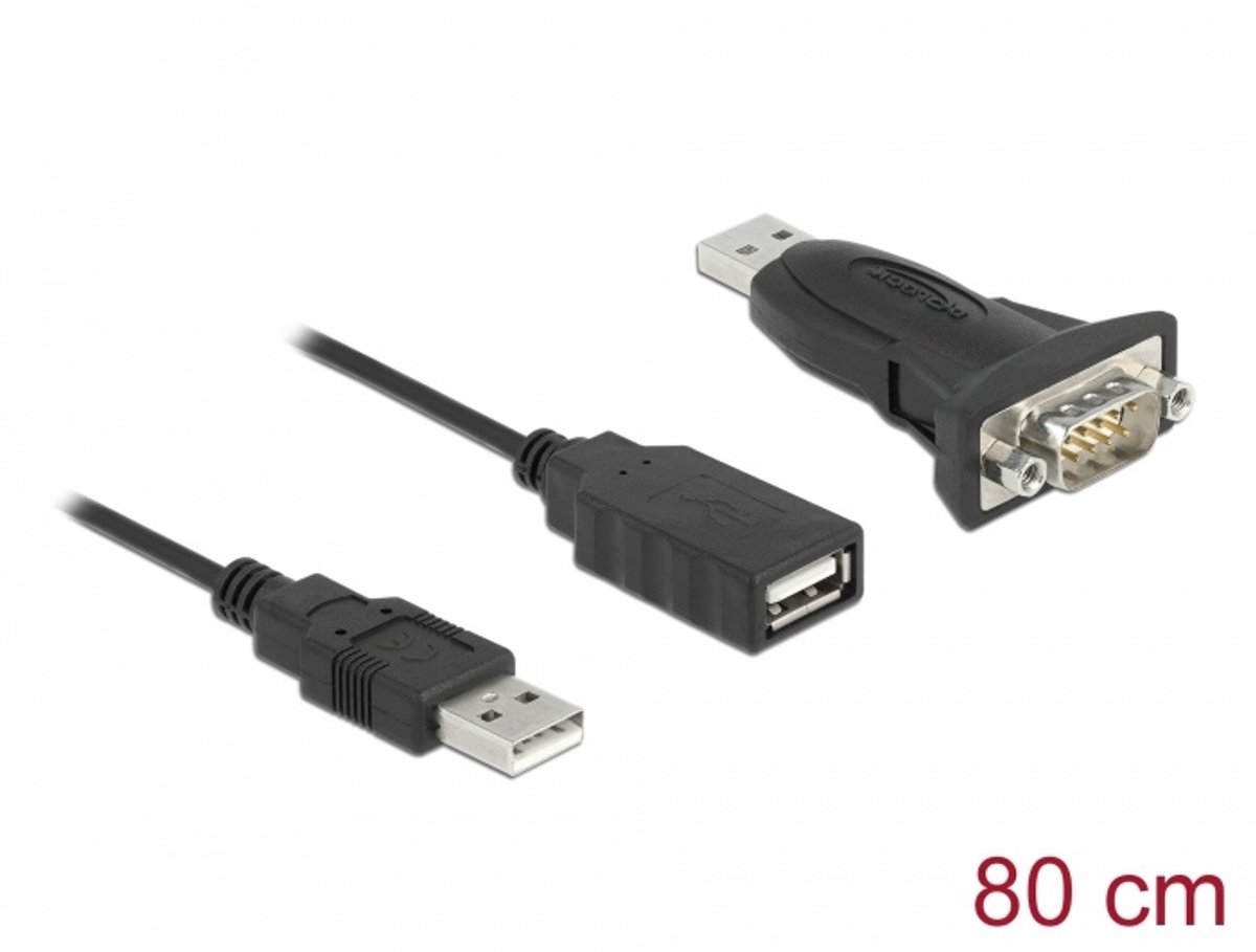 Adapter USB 2.0 Type-A tot 1 x Seriële RS-232 D-SUB 9 PIN MAN
