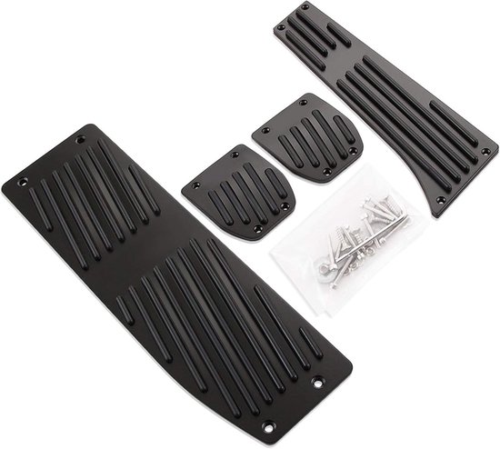 Voetsteun Pedaal Set - Auto Pedaal Covers - Verbeter Rijervaring - Anti-slip Oppervlak - 4 Stuks - Zilver Zwart — afbeelding 5