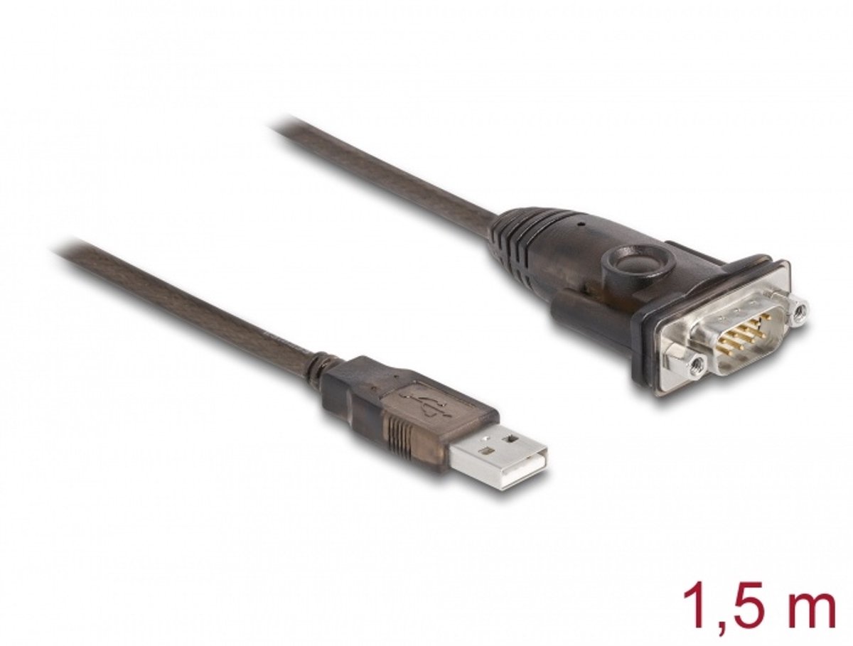 Adapter USB 2.0 Type-A tot 1 x Serieel RS-232 D-SUB 9 PIN MAN