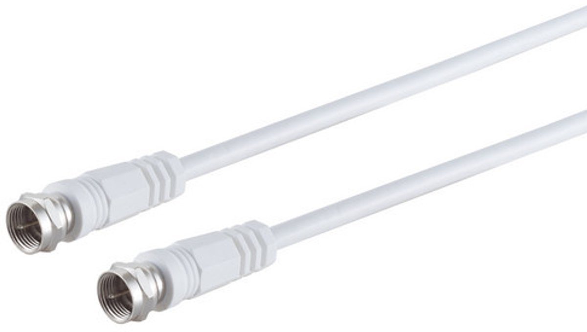 S/CONN 80097-128, 7,5 m, F-type, F-type, Wit