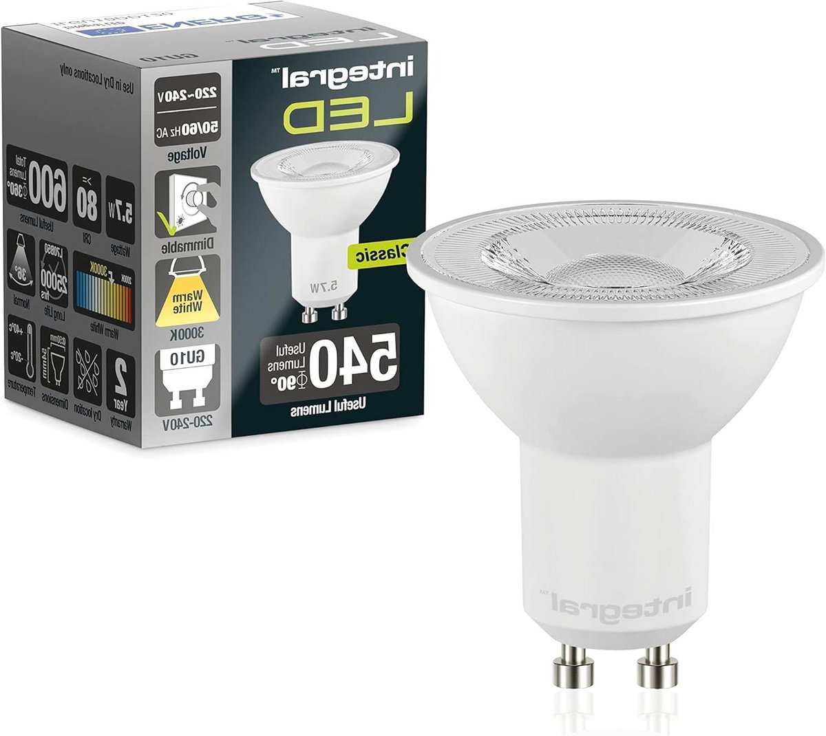 Ledlamp GU10 - Spotlamp Dimbaar - Sfeerverlichting Maken - Energiebesparend 57W - 5 stuks - Warm Wit