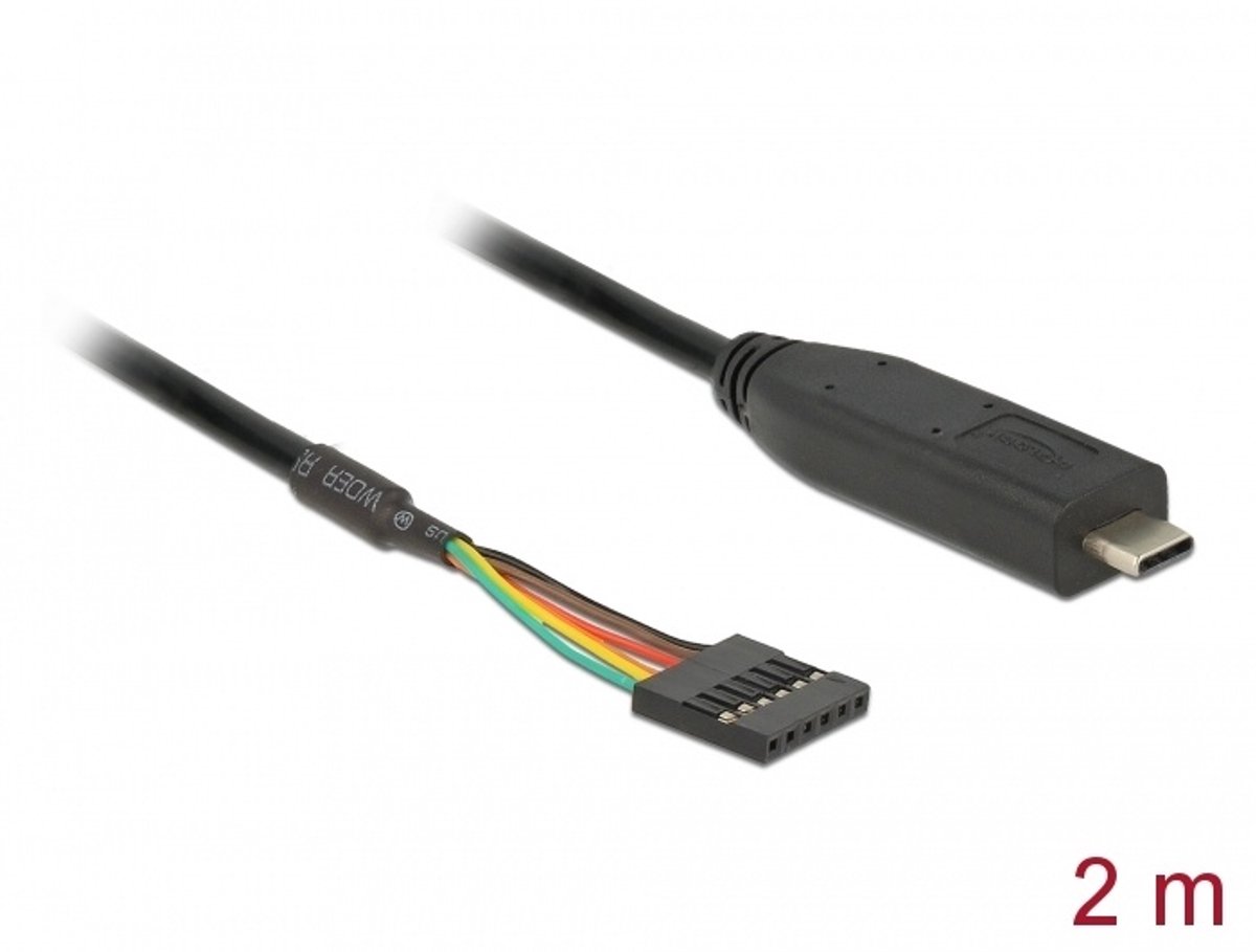 Converter USB Type-C 2.0 mannelijk naar TTL 5 V 6 Pin Pin Header vrouw 2,0 m