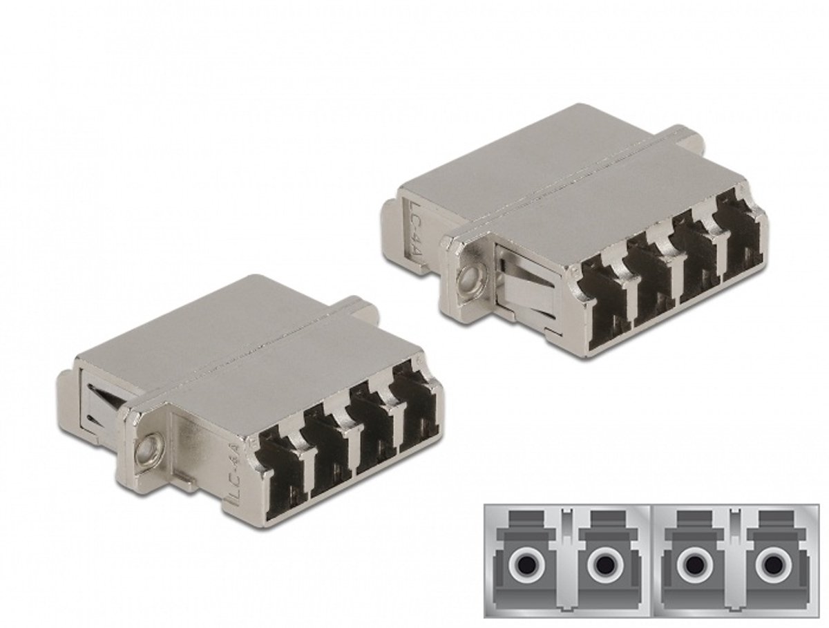 Optische vezelkoppeling LC Quad Vrouw naar LC Quad vrouwelijke single-modus metaal