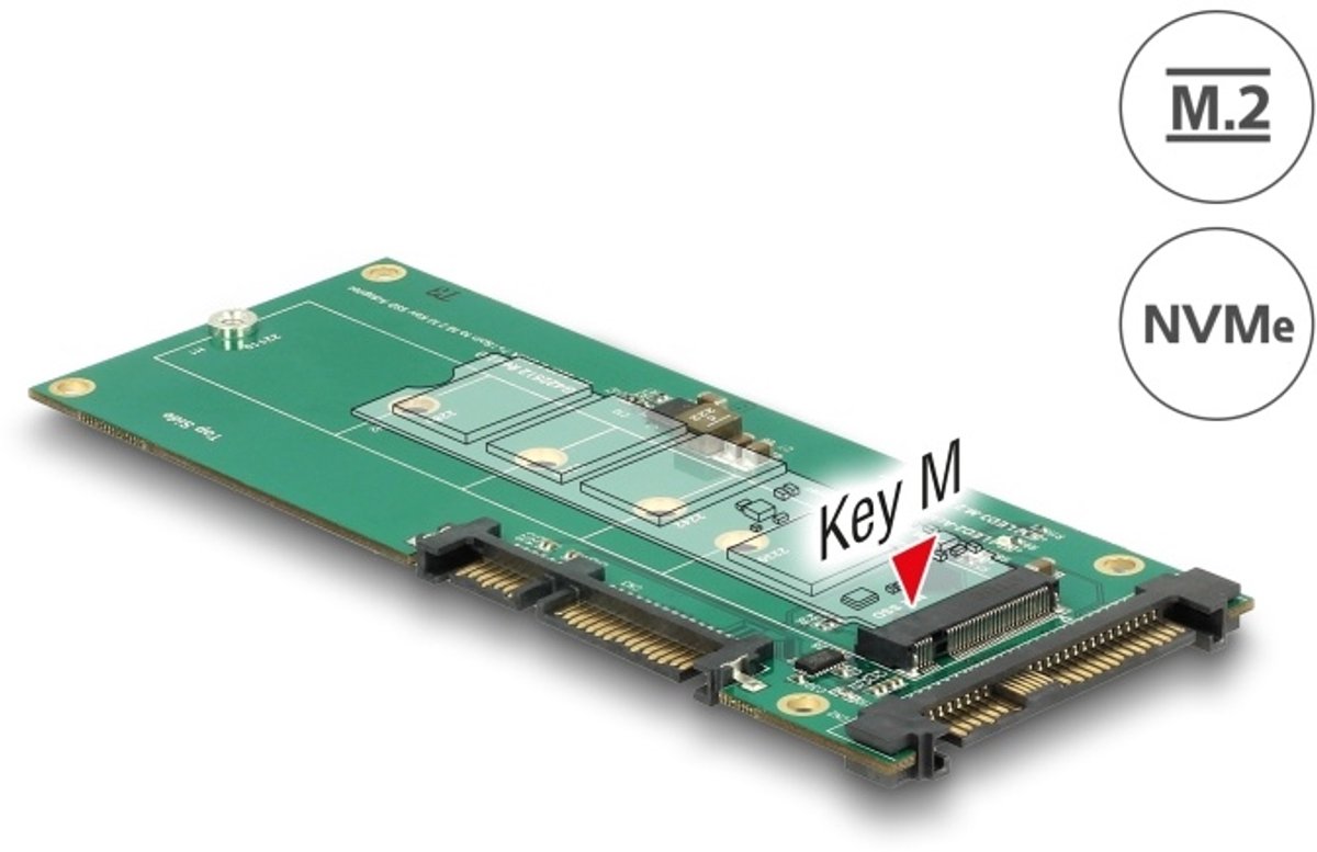 Converter U.2 SFF-8639 NVME / SATA 22 PIN> 1 X M.2 Key M