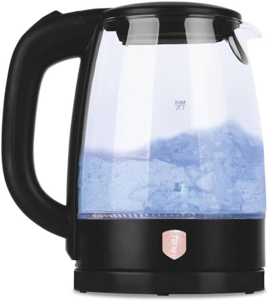 Waterkoker Glas - Theepot Elektrisch - Snel Drankjes Maken - LED Verlichting - 17 Liter - Roségoud