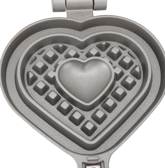 Wafelpan Hartvormig - Wafelijzer Pan - Ontbijt Bakken - Dubbelzijdig Ontwerp - 5.7x13.8 inch - Zwart — afbeelding 2