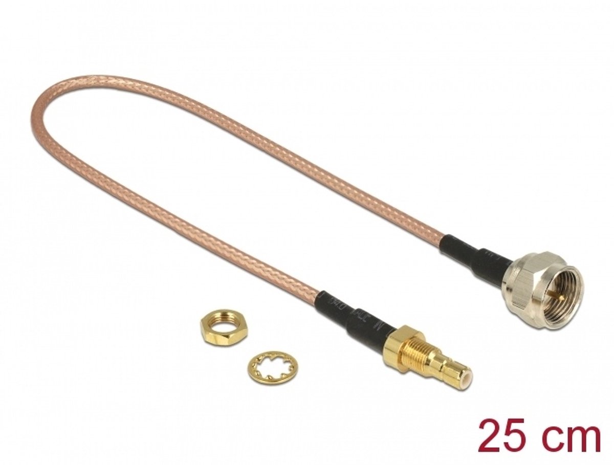 DeLOCK 13025 coax-kabel RG-316 0,25 m SMB F Bruin