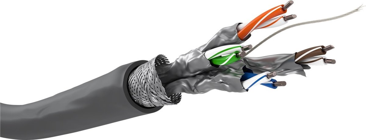 S/FTP CAT6 Gigabit Netwerkkabel - CCA - 23AWG - LSZH - Stug - 100 meter - Grijs