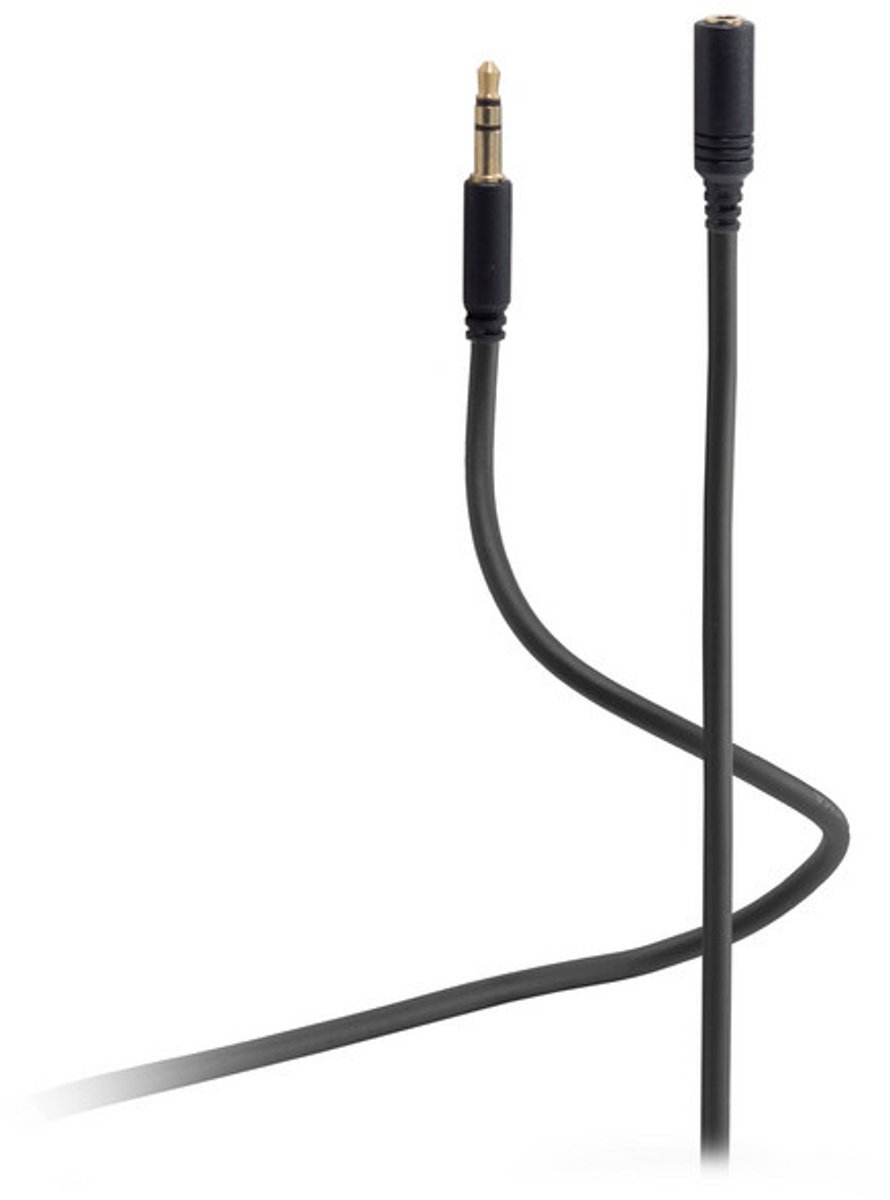 Flexline®-mini 3,5mm Klinken Verlängerung, schwarz 1,5m