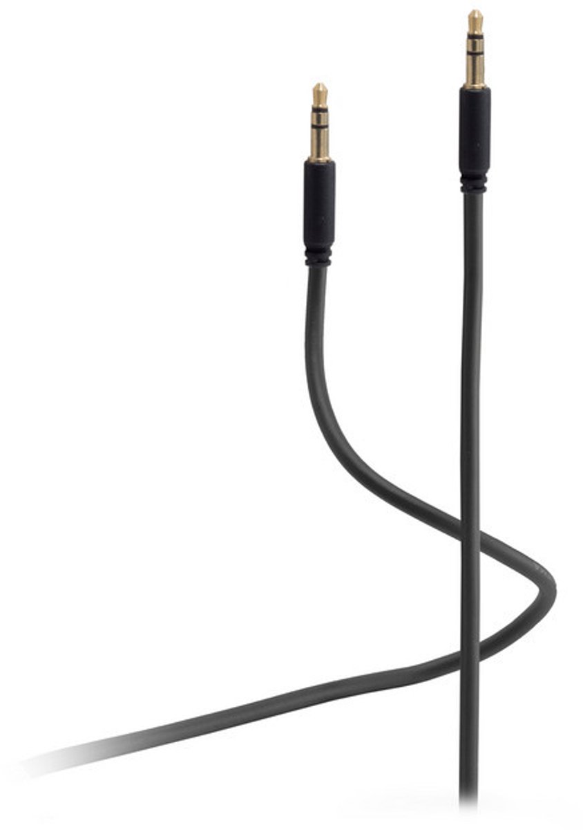 Flexline®-mini 3,5mm Klinke AUX Kabel, 3-polig, schwarz 1,5m