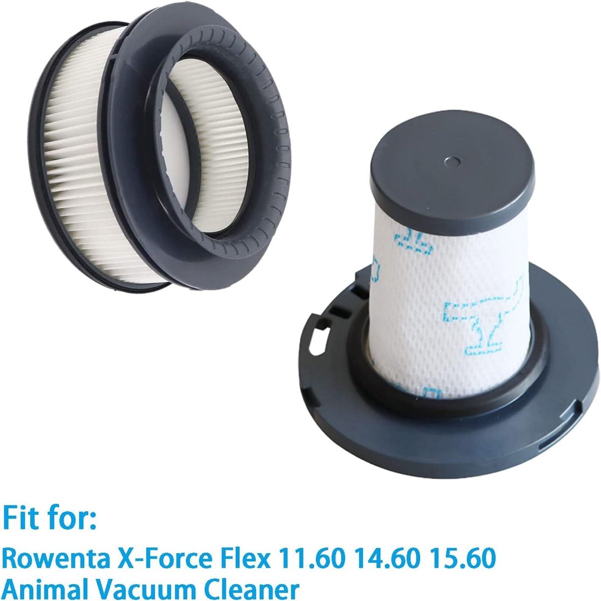 Geschikt voor 4 vervangingsfilters voor Rowenta X-Force Flex stofzuigers