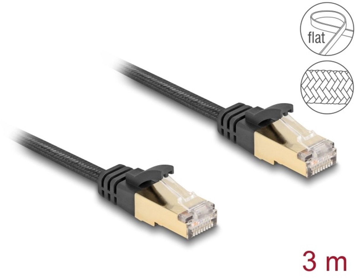DeLOCK 80327 netwerkkabel Zwart 3 m Cat6a S/FTP (S-STP)