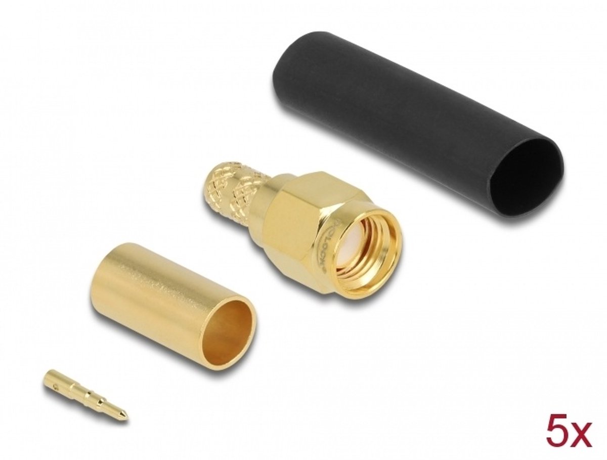 SMA -plug voor het krimpen van LMR200 met bijpassende krimpbuis