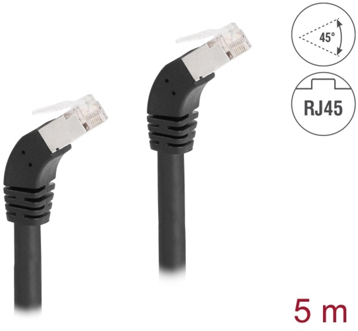 DeLOCK 80278 netwerkkabel Zwart 5 m Cat6a S/FTP (S-STP)