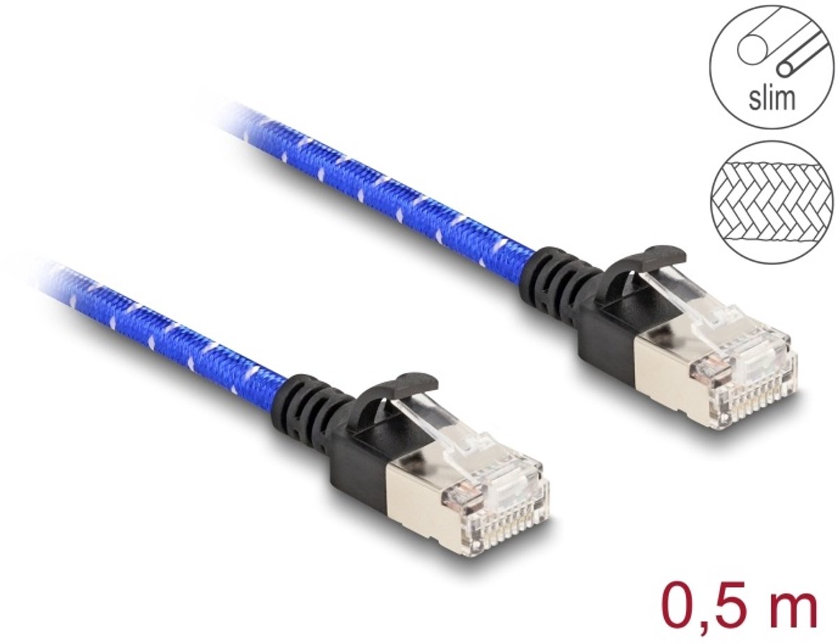 DeLOCK 80376 netwerkkabel Blauw 0,5 m Cat6a U/FTP (STP)