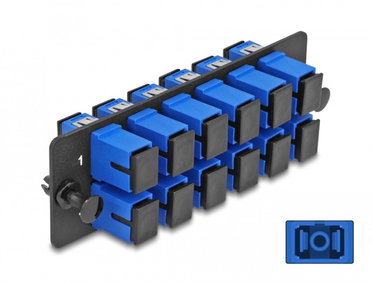Glasvezeladapterpaneel Sc simplex UPC 12 poortblauw