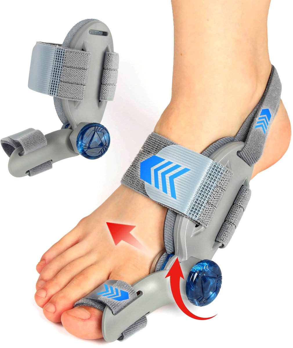 Ryoudavell - Hallux valgus grote teencorrector met verstelbaar wiel – zacht gelkussen – eenheidsmaat, uniseks – voor linker- of rechtervoet - voor hallux valgus, hamertenen & eeltknobbels - eenheidsmaat, wasbaar - Spalk Hallux Valgus