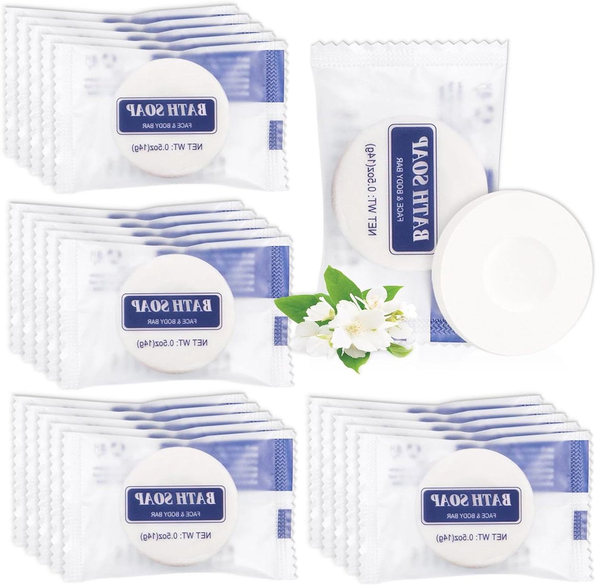Mini Zeepjes - Reis Zeepjes - Hygiënisch Reizen - Individueel Verpakt - 50 Stuks - Wit