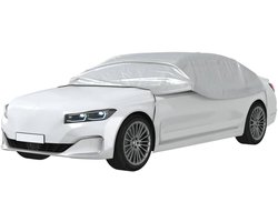 Autohoes half - Afdekhoes voertuig - Voertuig beschermen - Voor binnen en buiten - XL formaat - Zilverkleurig
