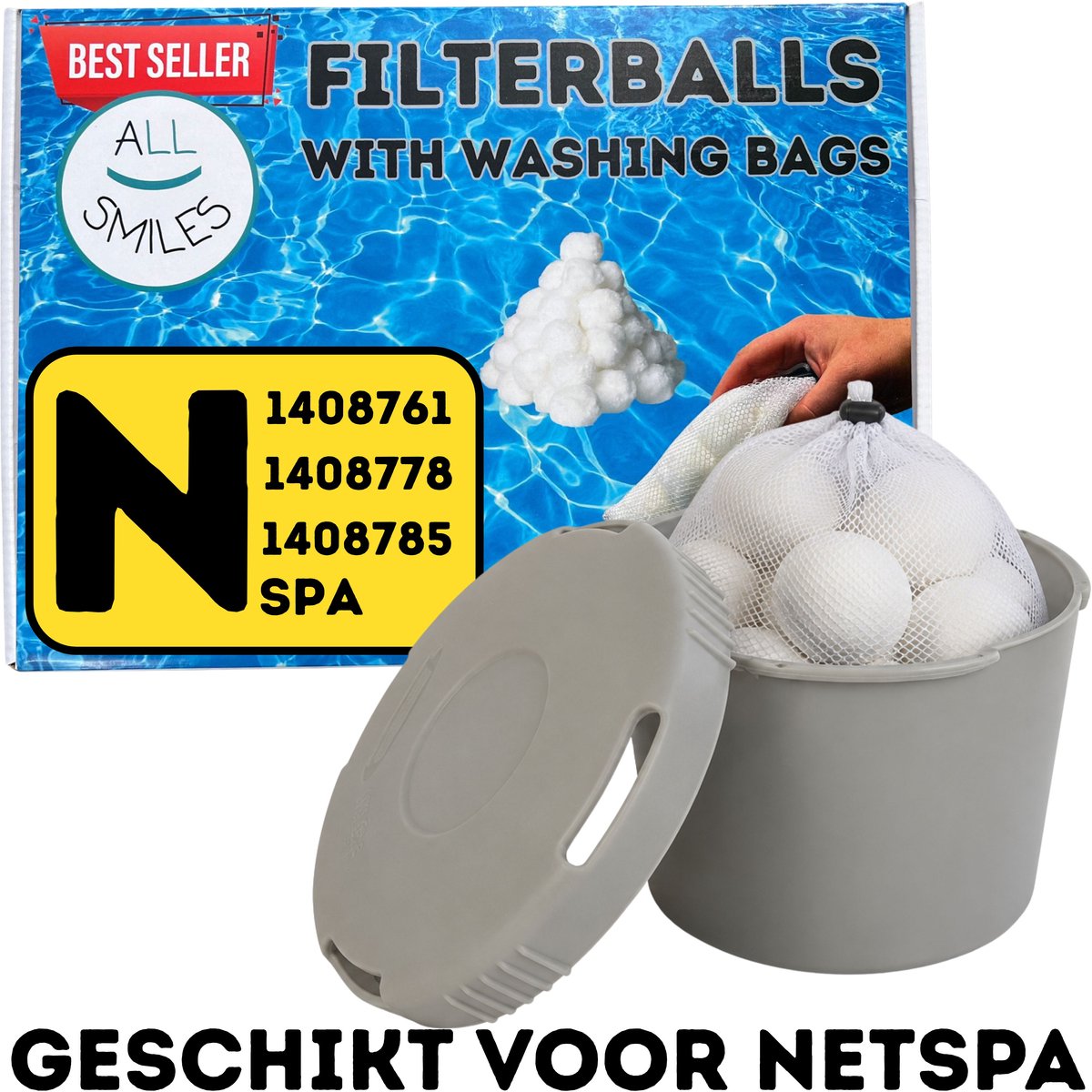 Filterbollen Hot Tub Geschikt voor NetSpa | Spa Filter SP-N1407535 SP-N1408778 Malibu Montana Aspen | All Smiles Whirlpool Filter