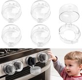 Gasfornuis Knop Beschermhoes - 5 Stuks - Universele - Kunststof Knop Deksel - Geschikt Voor Gasfornuis, Gas/Elektro Fornuis, Elektrische Oven, Inductie Fornuis, Gas Bbq, Kookplaat - Kookplaataccessoires - Transparant