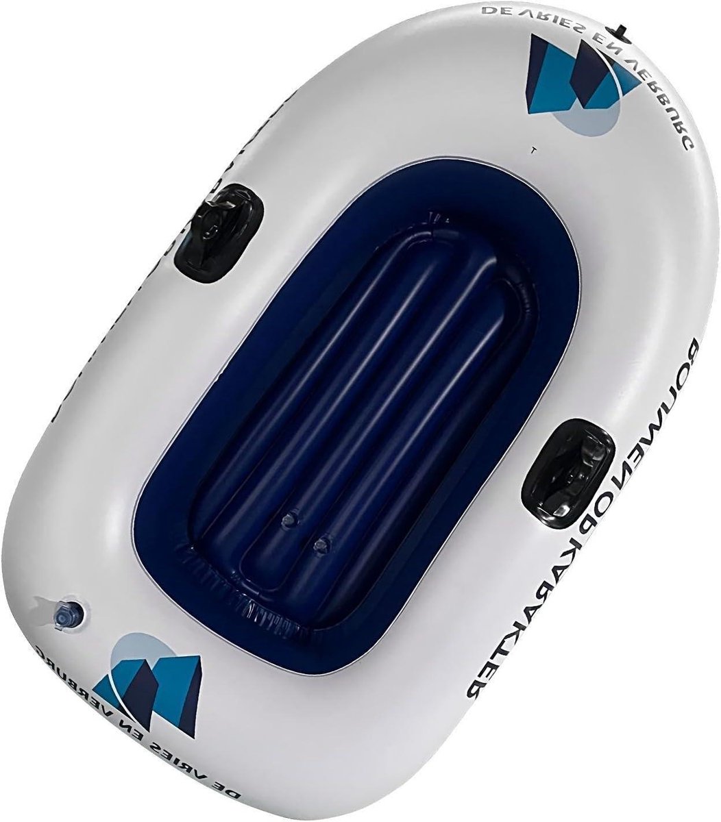 Opblaasboot Volwassenen - Luchtbed Boot - Wateravontuur - Dubbel Ventiel Snel Opblazen - 145x91 cm - Grijs