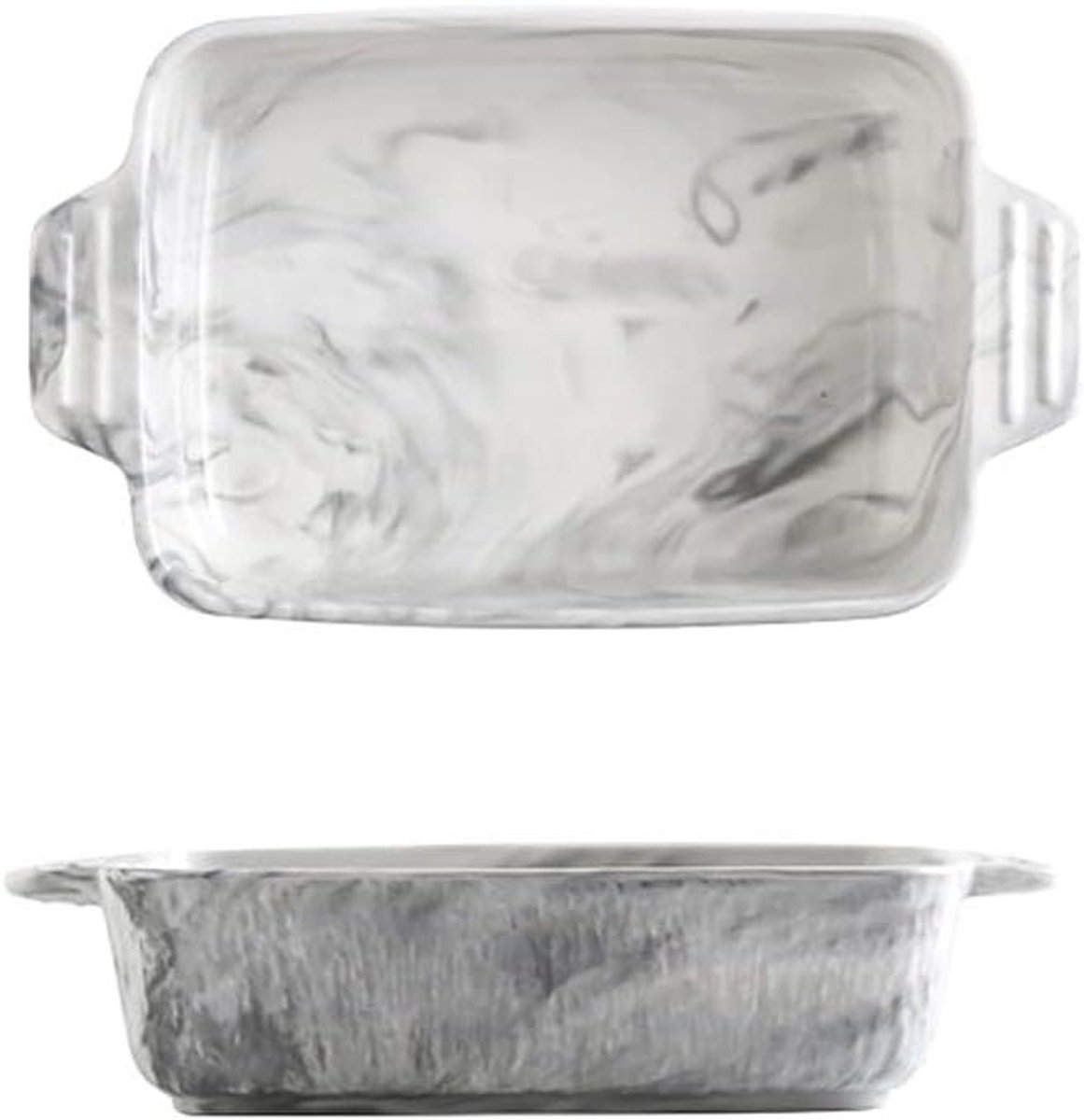 Ovenschaal Set - Bakvormen - Maaltijden Bereiden - Uniek Textuur Design - 2 maten - Naturel
