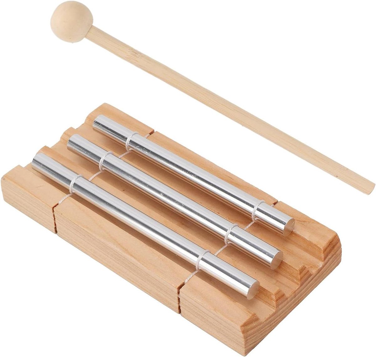 Energie Klokkenspel - Driekleurige Windgong - Klasmanagement Hulpmiddel - Blijvende Schoonheidstoon - 17 cm - Zilver