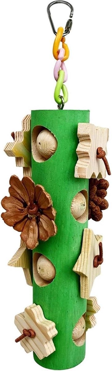 Vogel kauwspeelgoed - Houten knaagspeelgoed - Snavel slijpen - Natuurlijk materiaal - 264 cm - Groen