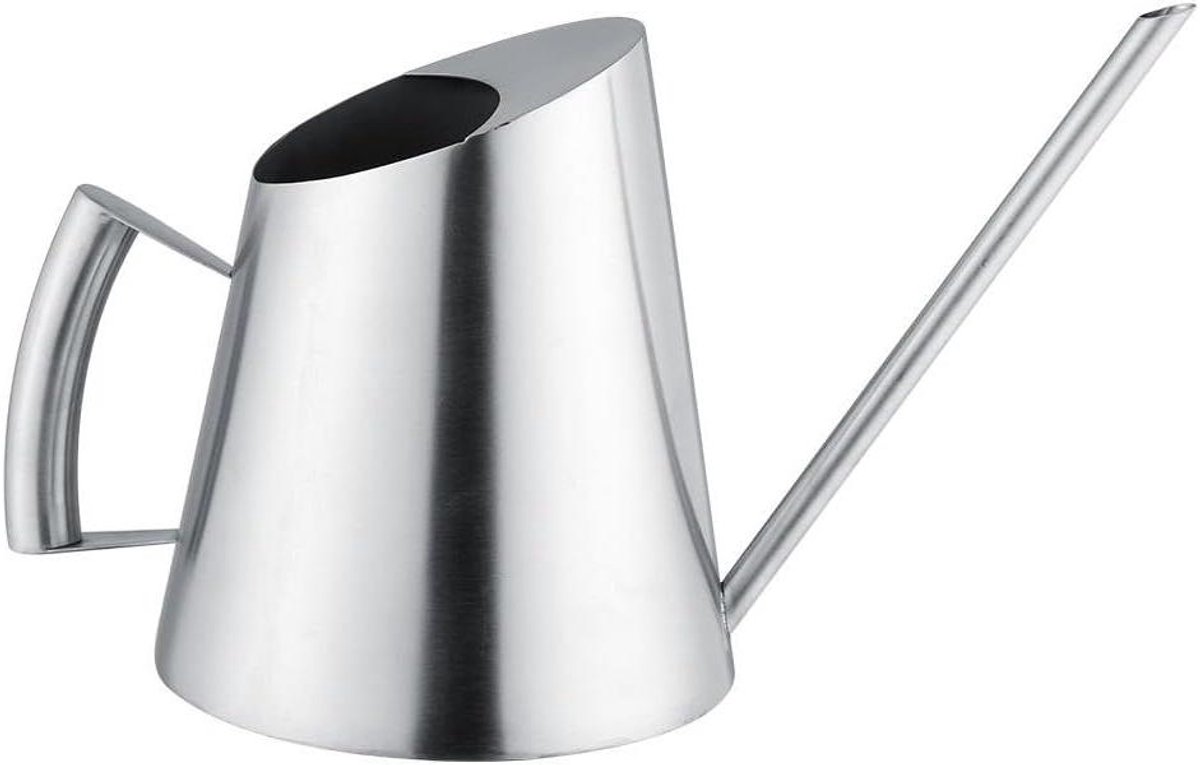 Roestvrijstalen Gieter - Planten watergift - Binnen planten verzorgen - Geborstelde afwerking - 1500 ml - Zilver