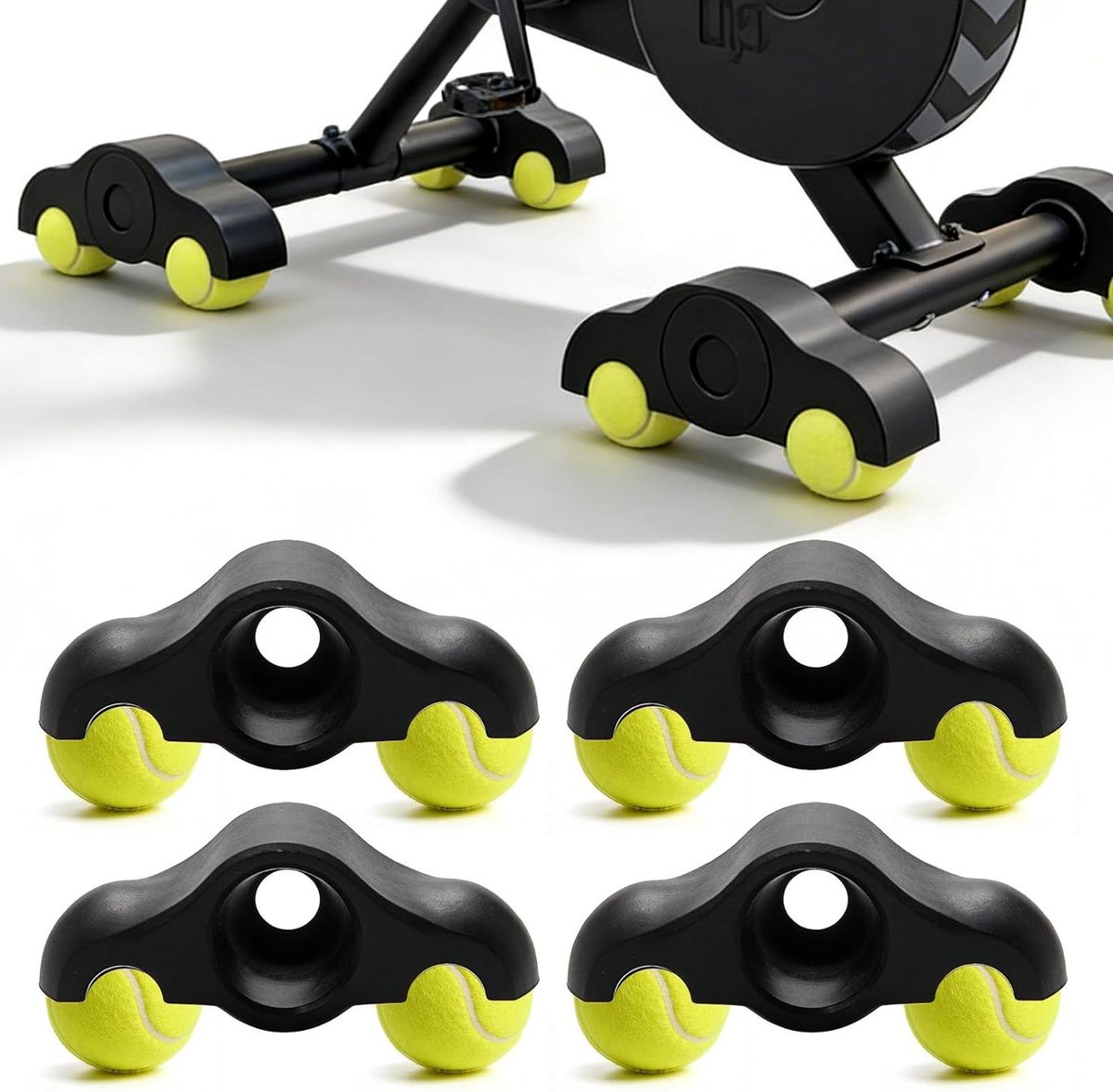 Fietsadapter Set - Rocker Plate - Indoor Training - Effectieve Stabilisatie - 4 Stuks - Zwart