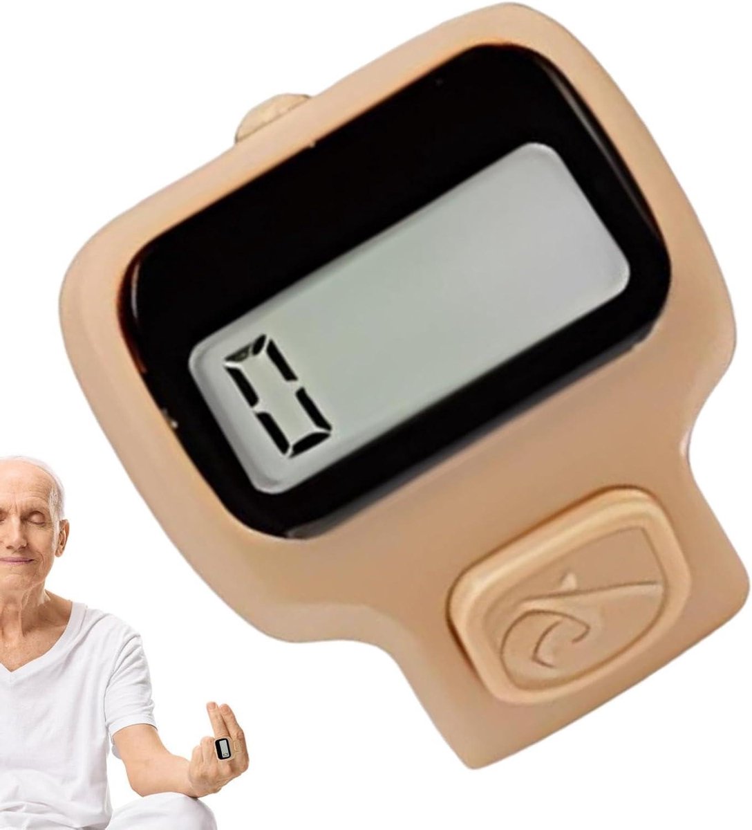 Vingerteller Clicker - Nummer Teller - Handig Tellen - Stevig ABS Materiaal - 3.54 Inch Lengte - Cameobruin