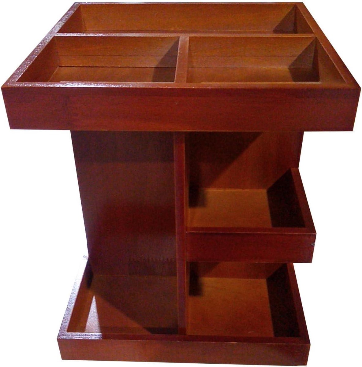 Draaibare Make-up Organizer - Houten Opberger - Badkamer Decoratie - 360 Graden Rotatie - 266 cm Hoog - Houtkleur