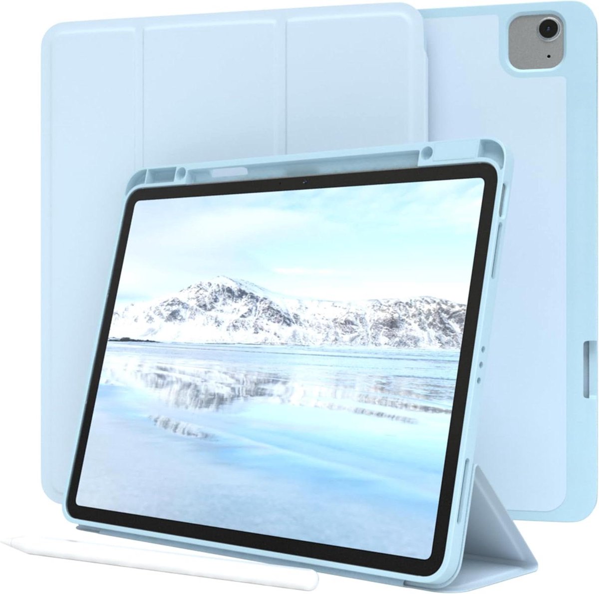 Tablet Hoes - Beschermhoes Penhouder - Veilig Opbergen - Automatische Slaap Wake - 13 inch - Lichtblauw