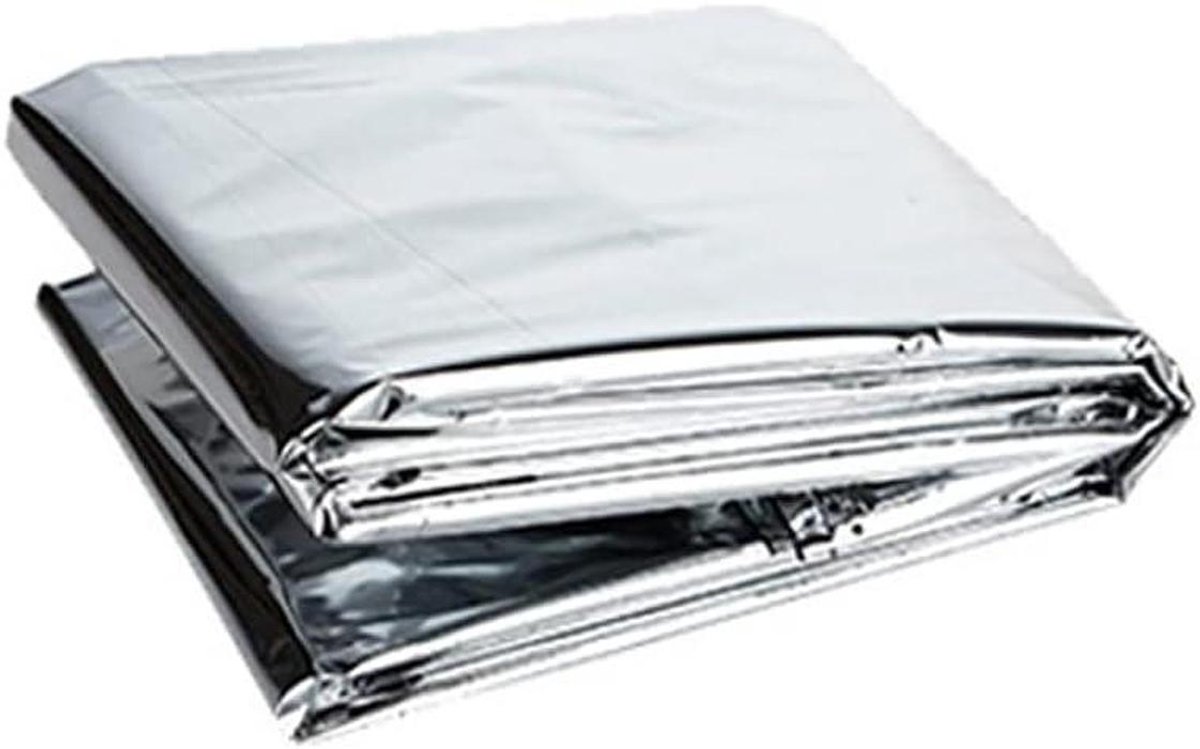 Survival Deken - Nooddeken Folie - Buiten Overleven - Warmte Behoud - 160x210cm - Zilver