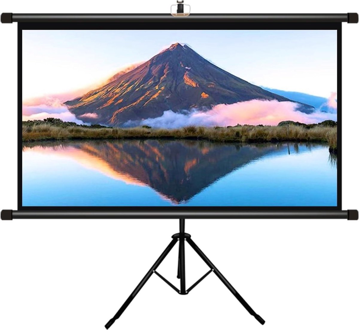 Projectiescherm met statief - Draagbaar scherm - Thuisbioscoop creëren - Verstelbare hoogte - 72 inch - Wit