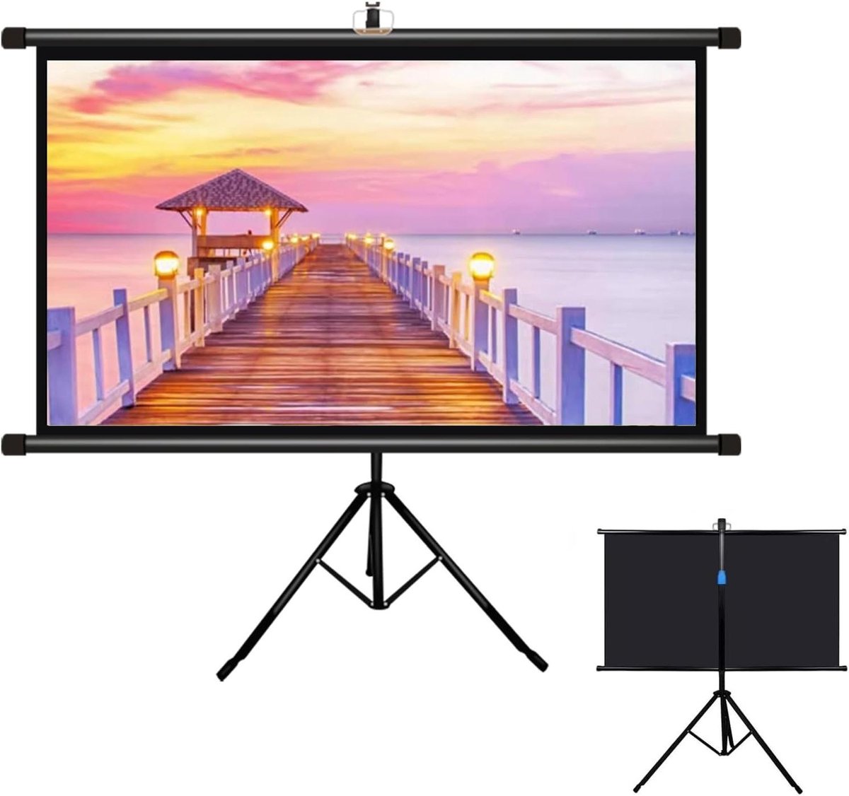 Projectiescherm Met Statief - Draagbaar Scherm - Thuisbioscoop Creëren - Oogbeschermend Beeld - 72 Inch - Wit