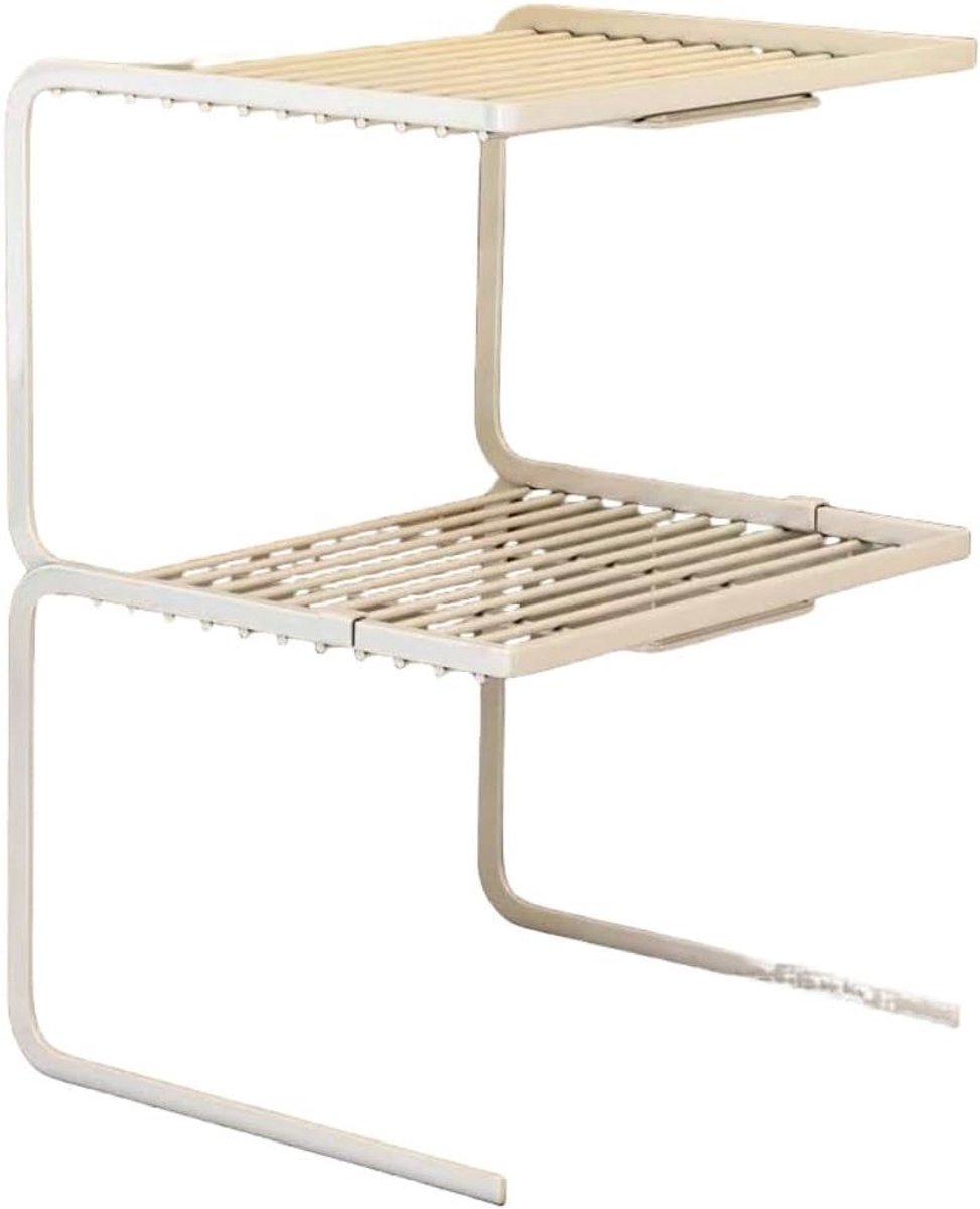 Keuken Organizer - Aanrecht Plank - Keuken Opbergen - Gelaagd Ontwerp - Ruimtebesparend - Wit