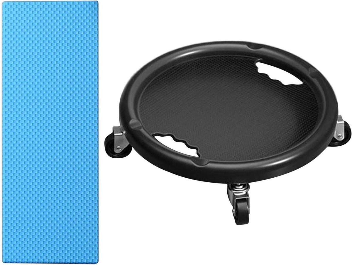Buikspierroller - Core trainer - Thuis sporten - 360 graden draaibaar - 28x28x8cm - Zwart