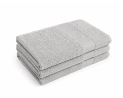 3x Luxe Badlakens 70x140 cm licht grijs – 500 gsm - Zacht & Sneldrogend – Set van 3 Handdoeken