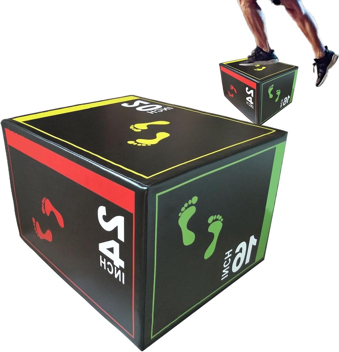 Springboxen voor training - Trainingsdozen kubus - Kracht en snelheid - Antislip afwerking - 60 cm hoogte - Zwart