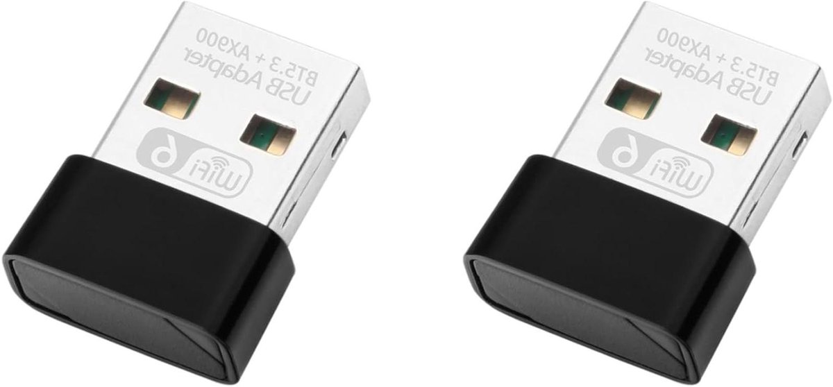 WiFi 6 Adapter - Netwerkkaart Dongle - Internet Verbinding - Bluetooth 5.3 - 2 Stuks - Zwart