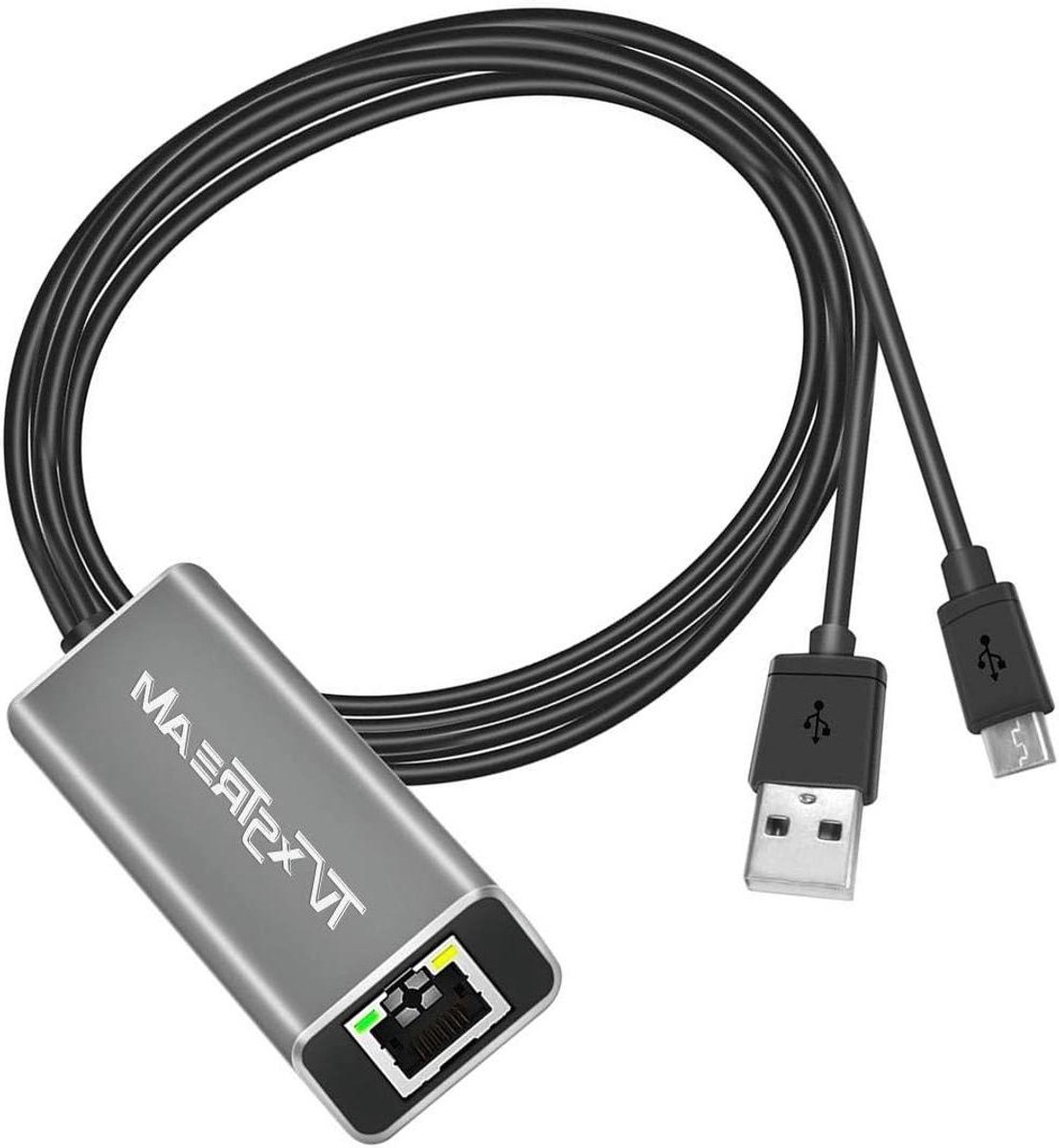 Ethernet Adapter - USB naar RJ45 - Stabiel Internet - Driver-vrij Installeren - 1 Meter Kabel - Zilver